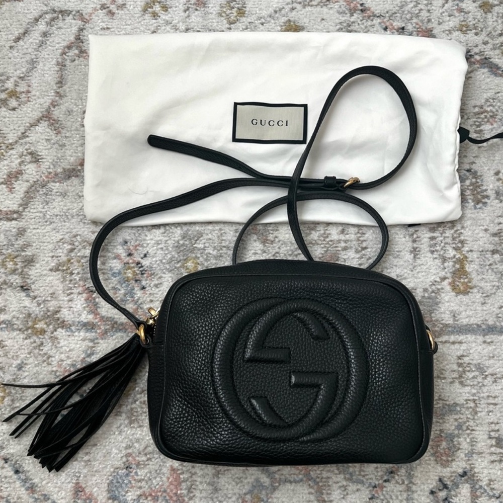 Gucci Black Crossbody Bag with Iconic GG Logo